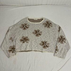Boutique Floral Cropped Sweater